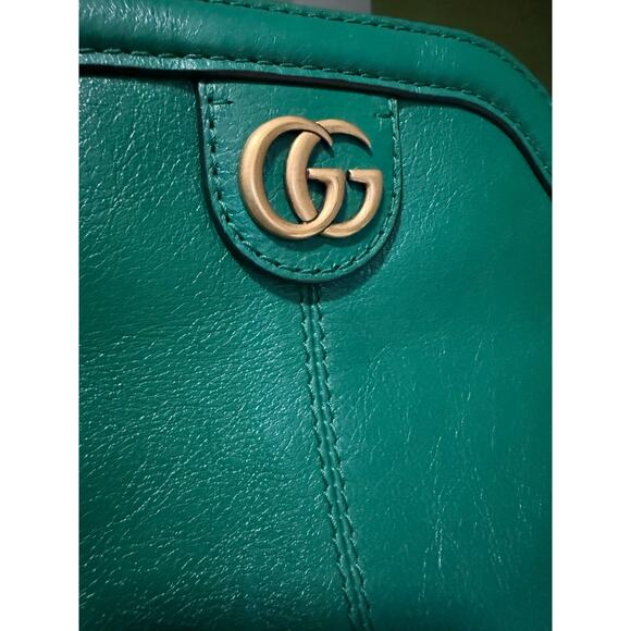 $2316 Gucci Marmot Rebelle Feline Bag Small - Emerald Green - Picture 14 of 14
